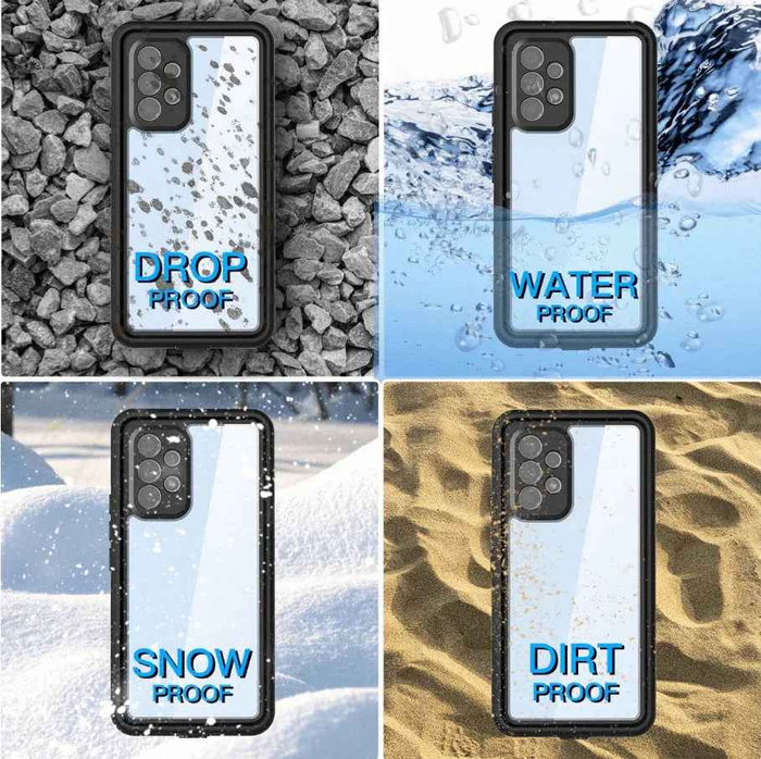 Techplus Samsung Galaxy A53 5G waterproof mobile phone case in red pepper color with full protection features.