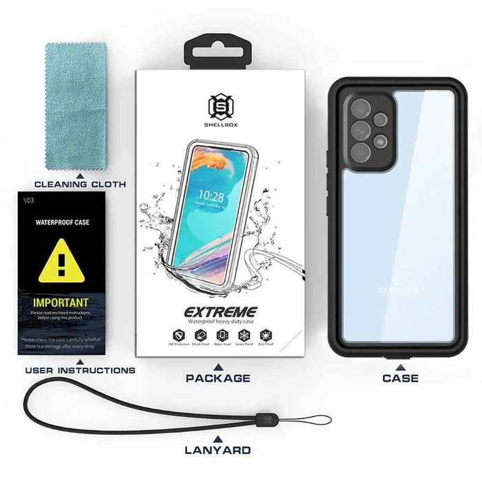 Techplus Samsung Galaxy A53 5G waterproof mobile phone case in red pepper color, full protection design.