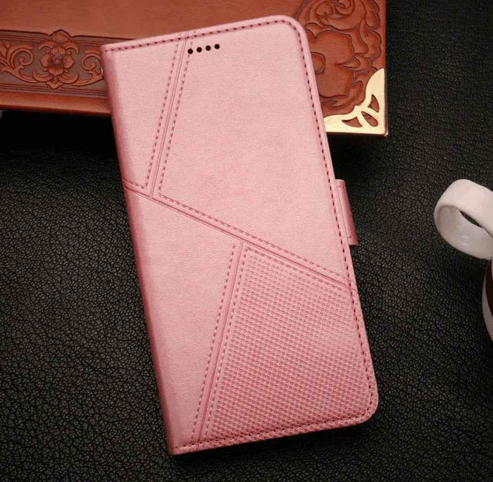 TechPlus Samsung Galaxy S20 flip wallet case in black cowhide with a dotted pattern, designed for stylish mobile protection.