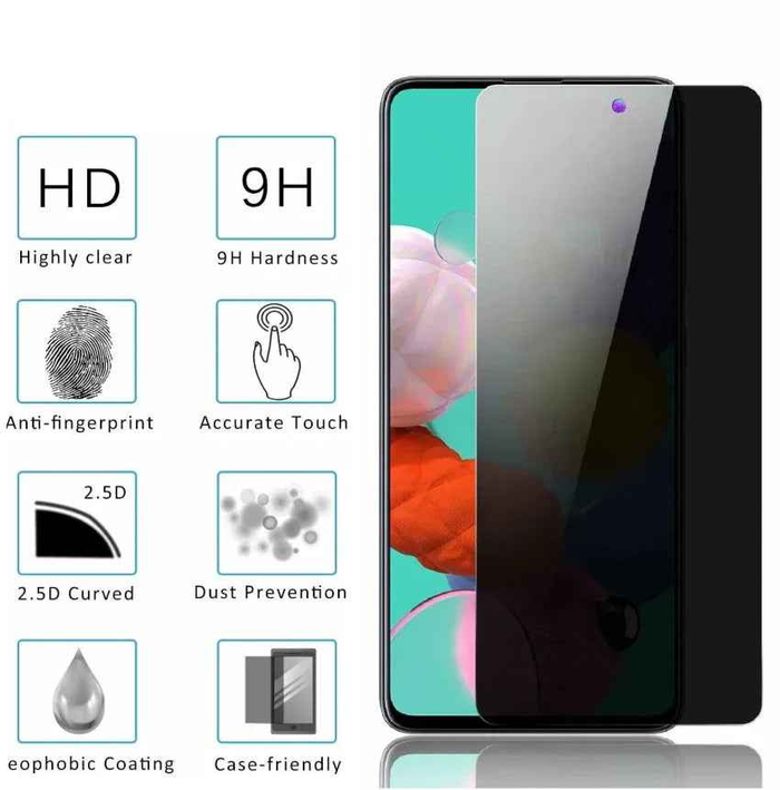 Samsung Galaxy S20 Plus glass privacy screen protector by TechPlus showing clear front surface with privacy filter for screen protection.