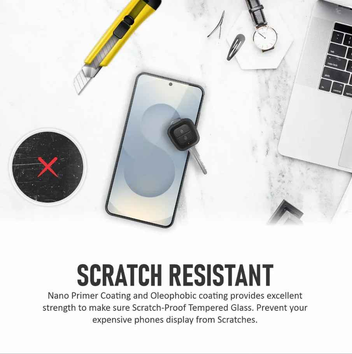 Techplus Samsung Galaxy S21 Ultra clear tempered glass screen protector with 9H hardness, providing durable screen protection.