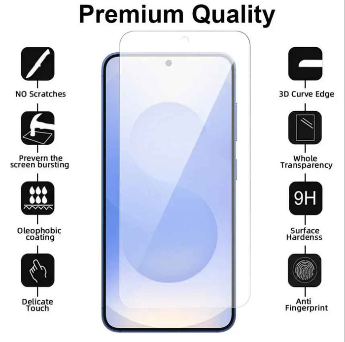 Samsung Galaxy S22 Plus clear tempered glass screen protector by TechPlus, showing the transparent, protective film on the phone screen.