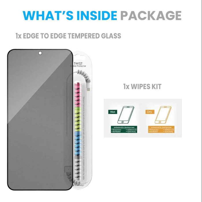 Samsung Galaxy S24 Plus glass privacy screen protector by TechPlus, showing the clear, protective film on the phone screen.