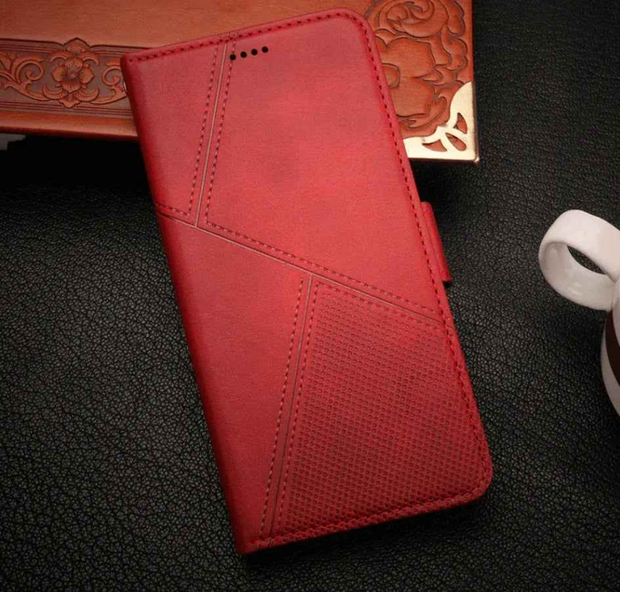 Black Samsung Galaxy S25 flip wallet case with cowhide dot pattern by techplus, featuring a stylish and protective mobile phone cover.