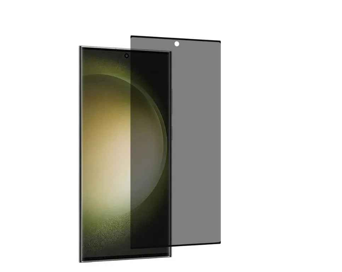 Samsung Galaxy S25 Ultra privacy screen protector by TechPlus, transparent glass filter to block side viewing angles.