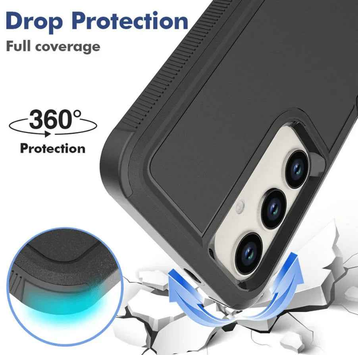 Techplus Samsung Galaxy S26 dual layer armor hard case protecting the phone with a rugged, durable design
