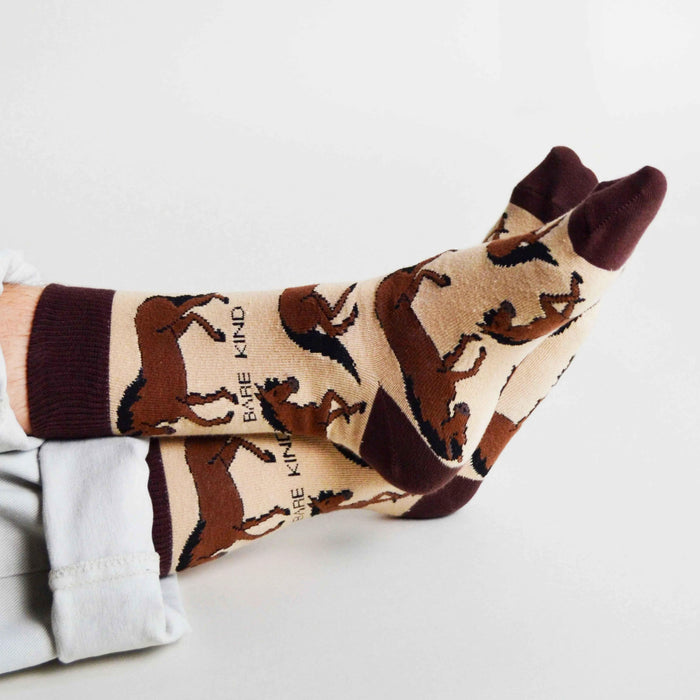 Barekind NZ Save the Horses bamboo socks for adults, featuring horse-themed design and comfortable bamboo fabric.
