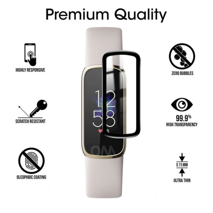 Fitbit Luxe screen protector, clear watch screen cover, designed to protect the Fitbit Luxe device from scratches and damage.