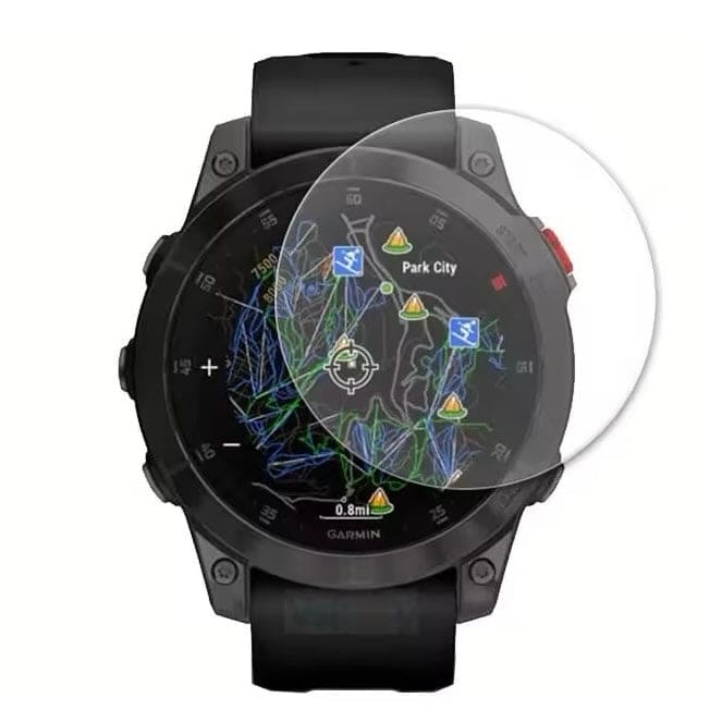 Garmin epix Pro (Gen 2) 47mm watch screen protector on a smartwatch showing a map display.