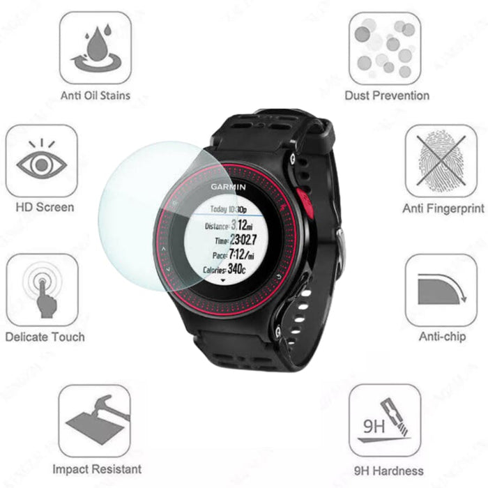 Garmin Forerunner 220 Series watch screen protector, clear protective film on digital sports watch for screen protection.