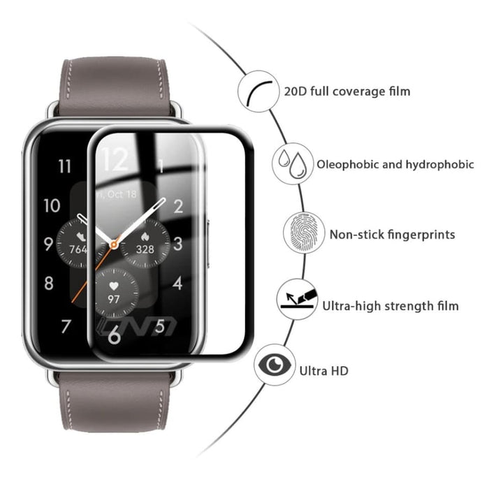 Huawei Watch Fit 2 screen protector from That Watch Shop, showing a clear, thin protective film over the watch display.