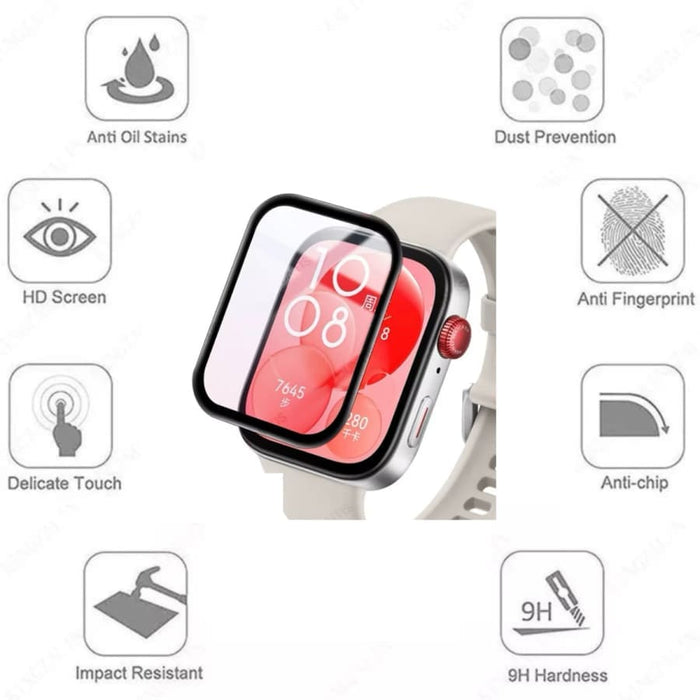 Two clear Huawei Watch Fit 3 screen protectors from That Watch Shop, designed to shield the watch display from scratches.