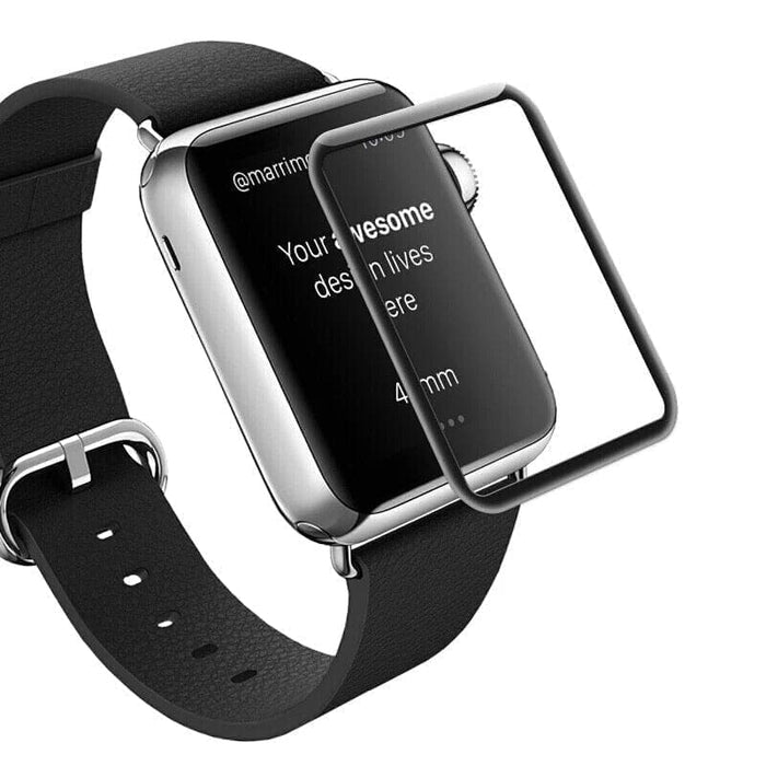 Pack of two silver Apple Watch Series SE 44mm screen protectors for smartwatch protection.