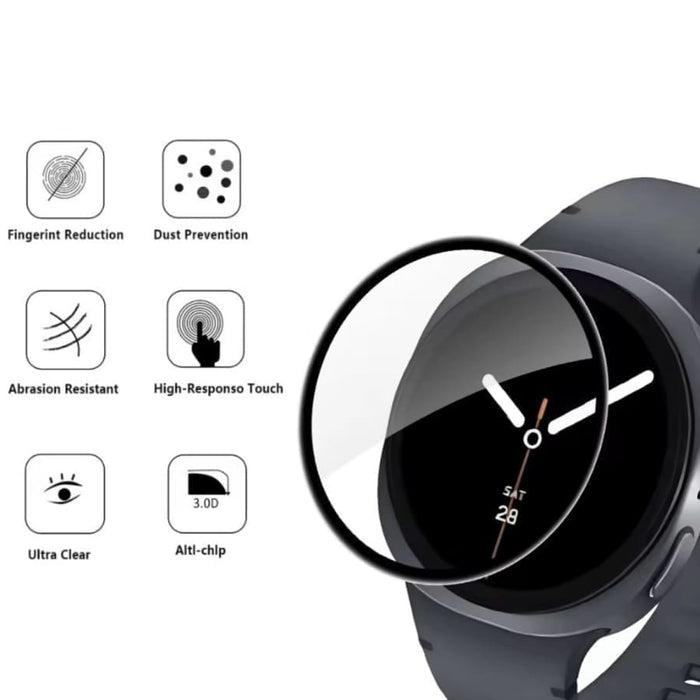 Two Samsung Galaxy Watch 8 Classic screen protectors by That Watch Shop, designed to shield the watch display from scratches.