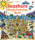 Vibrant Usborne book cover featuring a sandcastle, sea creatures, and paintbrushes in a bright beach scene.