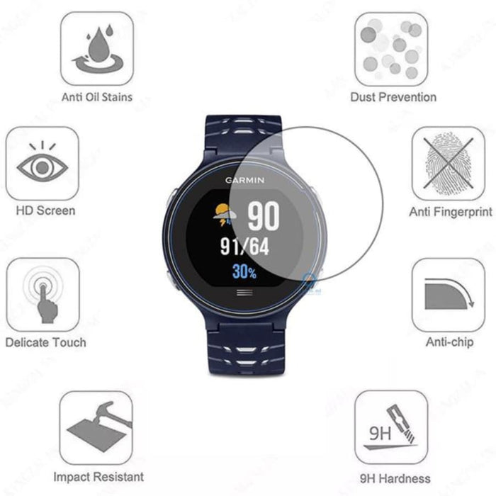 Garmin Forerunner 630 watch screen protector in navy blue, designed to shield the screen from scratches and impacts.
