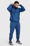 Navy Signature Oversized Hoodie by Fuaark NZ, showing the soft fabric and relaxed fit with a hood and front pocket.