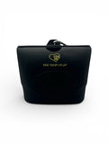Silicone dog treat pouch from DogTreatNZ with a black clip and open top, designed for easy access during walks or training.