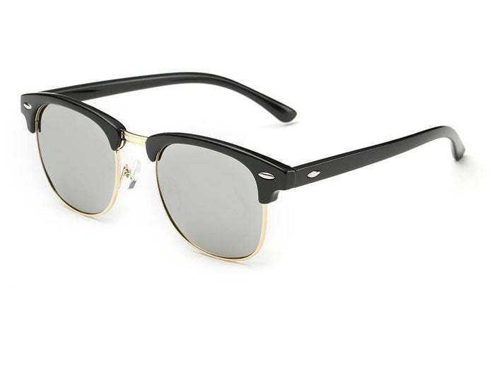 Dealonlinenz silver mirror lens HD polarized sunglasses with anti-blue ray and hydrophobic coating, stylish and protective.