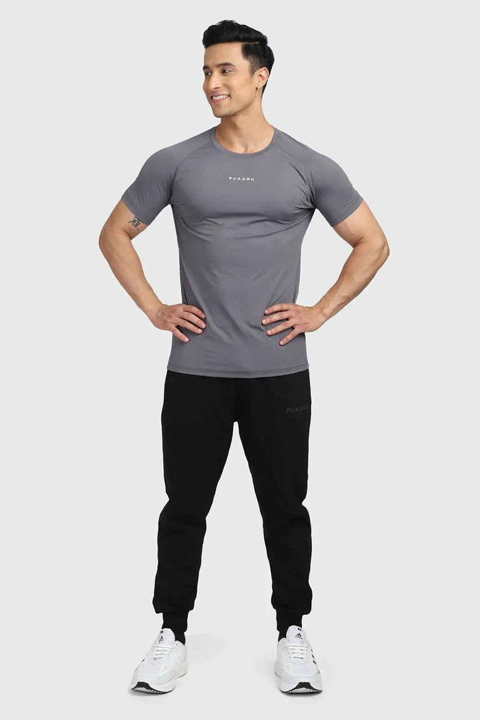Fuaark NZ grey T-shirt for men, featuring a sleek design and comfortable fit, ideal for effortless everyday style.