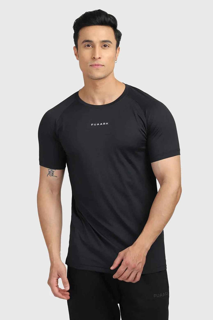 Black Fuaark Nz T-shirt with a sleek design, showcasing a comfortable fit and soft fabric, ideal for casual wear.