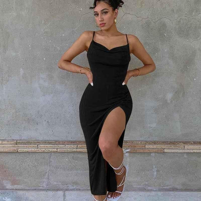 Stylish 3Sixty5 khaki smooth knit slit dress featuring a comfortable fit and elegant design, perfect for casual or semi-formal wear.