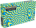 Rectangular game box with a neon green, blue, and black swirling optical illusion pattern and bold SNAKESSS title.