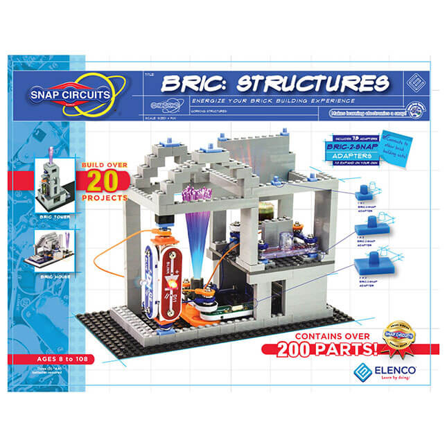 Box art showing a gray brick structure with integrated colorful circuit parts, wires, and glowing purple fiber optics.