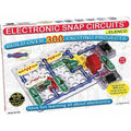 Snap Circuits SC-300 box art showing colorful electronic components snapped onto a white plastic circuit board grid.
