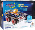 Snap Circuits Code Journey box featuring a programmable toy rover with red wheels, orange speaker, and snap-on circuits.