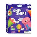 Purple craft kit box with colorful cartoon animal illustrations and blue safety scissors for ages 3 to 7.