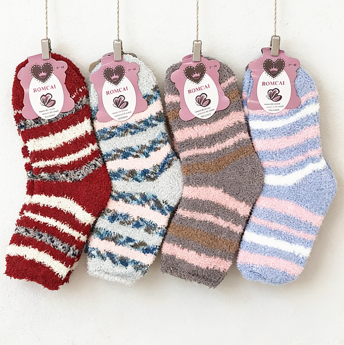 Set of 12 dealonlinenz fleece slippers socks, soft, warm, fluffy microfiber winter sock with plush interior for cozy comfort