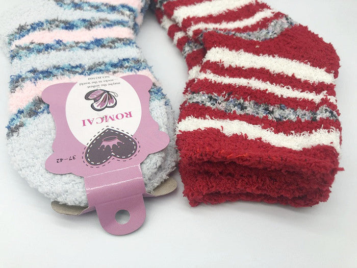Set of 12 dealonlinenz fleece socks featuring soft, fluffy microfiber for warmth and comfort during winter.