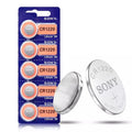 Five Sony CR1220 watch batteries in a pack, lithium coin cell batteries for watches, by That Watch Shop