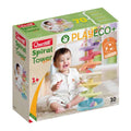 Box for a pastel 10-piece spiral ball run toy featuring a smiling baby and eco-friendly PlayEco branding.