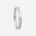 Silver stainless steel cross ring with sparkling cubic zirconia stones from Glitters, stylish jewelry accessory.