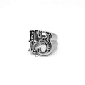 Stainless steel hollow number 13 men's ring by Glitters featuring bold, polished metal design with engraved numerals.