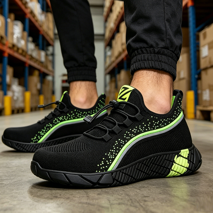 Dealonlinenz steel toe summer work shoes, lightweight sneakers with anti-piercing features, ideal for hiking and work safety.