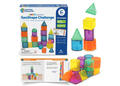 Box and 51 translucent geometric shapes in bright colors, including cubes and pyramids, with an activity guide.