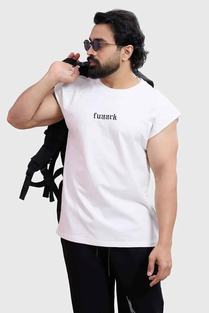 Fuaark Nz stylish black and white workout tank top with cap sleeves, designed for active wear and fitness activities.