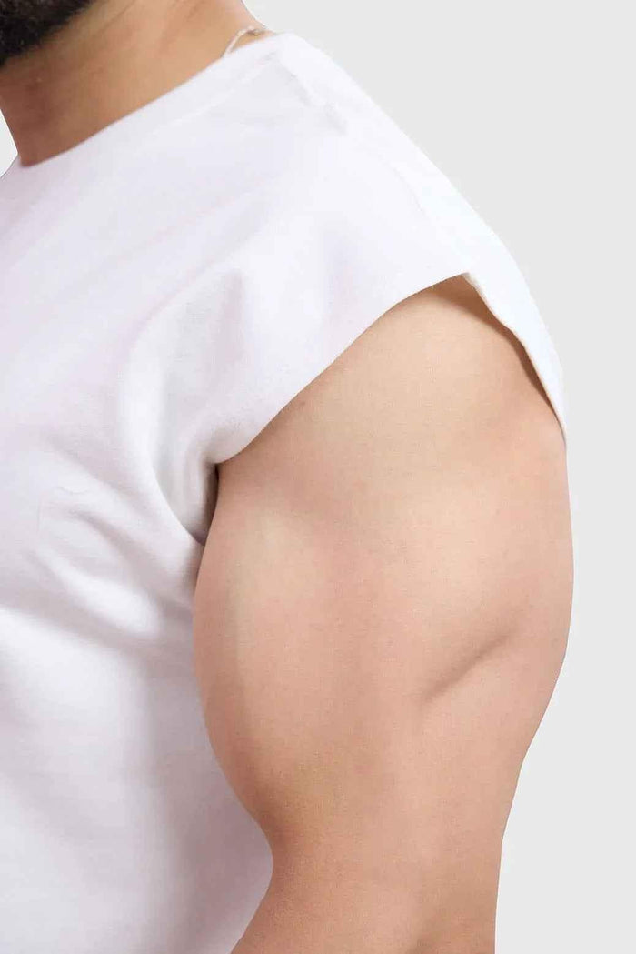 Fuaark Nz stylish white blackout cap sleeve workout tank top, casual sleeveless athletic tank for women.