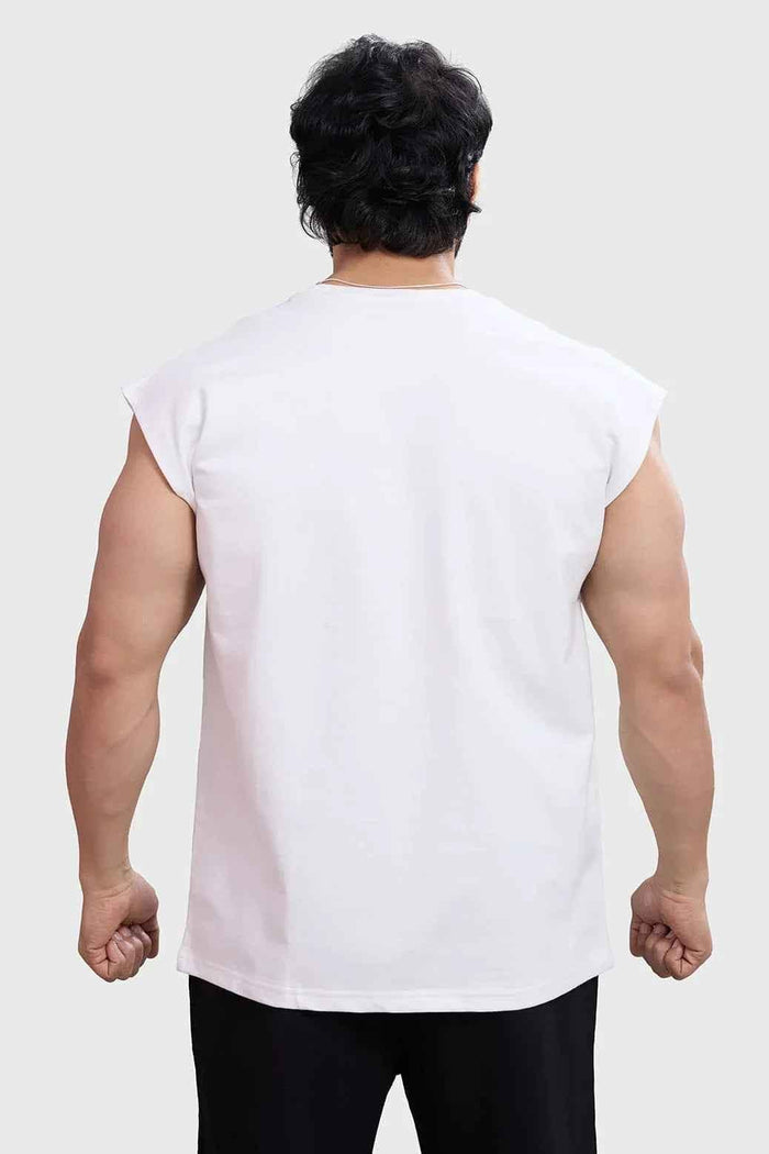 Fuaark Nz stylish workout tank top with white blackout cap sleeves, shown in black, suitable for active and casual wear