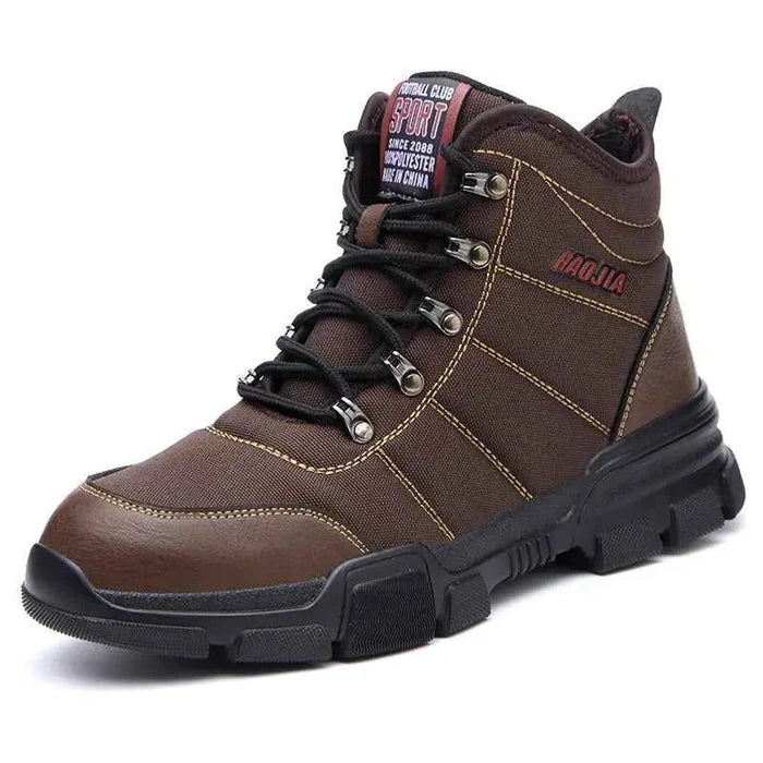 Black Suadeex steel toe safety shoes for men, protective work footwear with durable design from Mead's Supply & Equipment Outfitters.