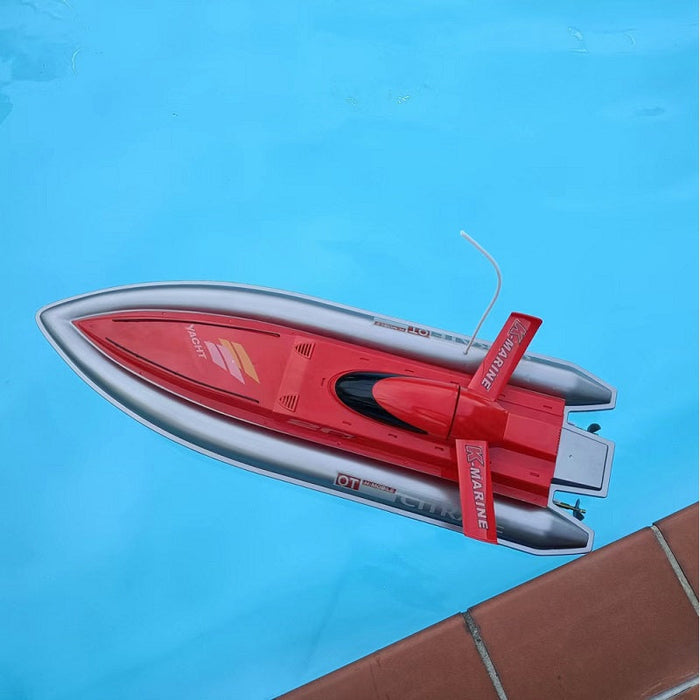 Dealonlinenz high-speed RC racing boat, supper large L 80cm, showcasing sleek design and vibrant color on water.