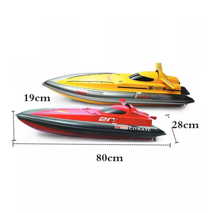 Dealonlinenz high-speed RC racing boat, super large L 80cm model, sleek design, ready for high-speed water racing.