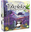 Square board game box featuring a panda holding a red umbrella in a purple and pink forest with bamboo stalks.