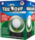 Blue and green box for a golf globe game showing a clear sphere with a golf ball, red tee, and green grass.