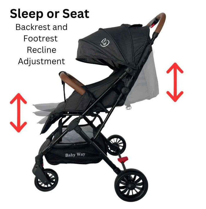 Baby Way NZ The Glide compact travel stroller and capsule car seat combo with pull handle, lightweight and easy to transport.