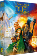 Game box art with an armored Elf and Nazgûl back-to-back against split blue sky and fiery red backgrounds.
