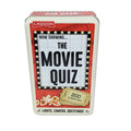 Vintage-style off-white tin with a red cinema marquee design, marquee lights, popcorn, and movie tickets.